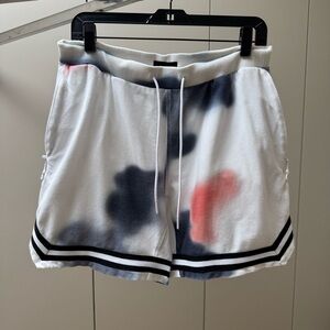 Zanerobe Gray and White Tie-Dye Shorts